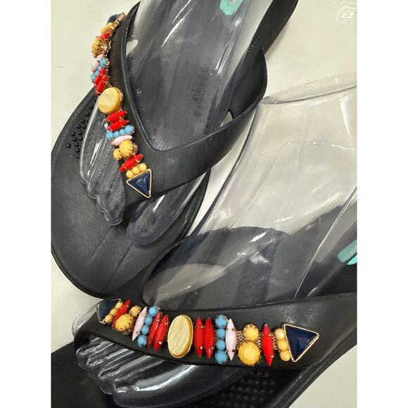 OkaB Women's Black  Summer Flip Flop Sandals Made in USA Size ML - Picture 2 of 11